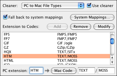 PC to Mac Types